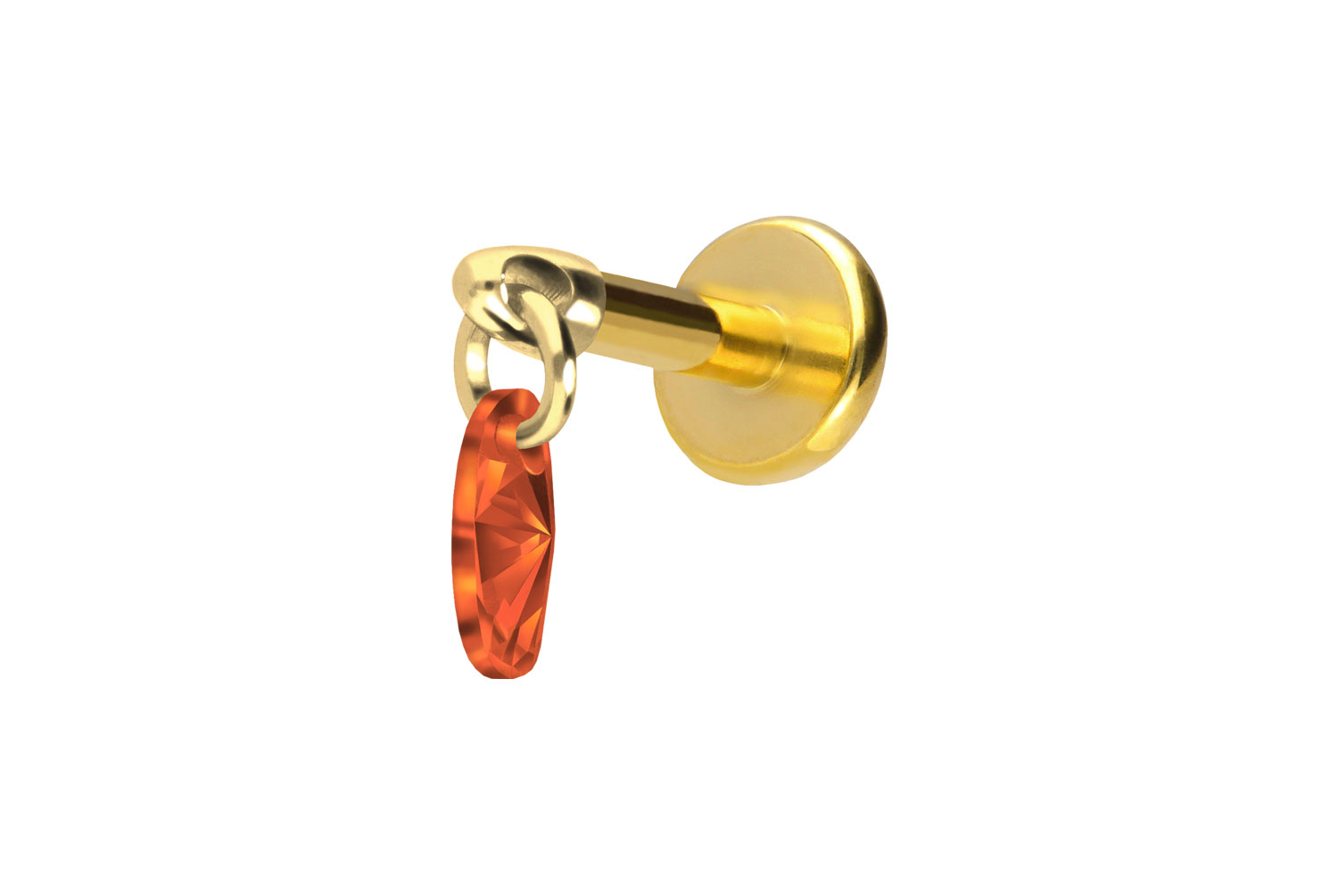 Titan Labret Piercing mit Push Fit KRISTALLOVAL